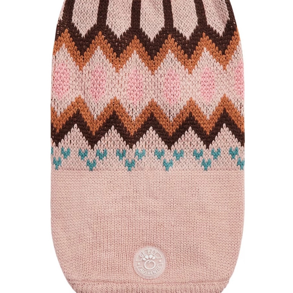GF Pet sweater Heritage pink Patterned Knit Dog Sweater size XS